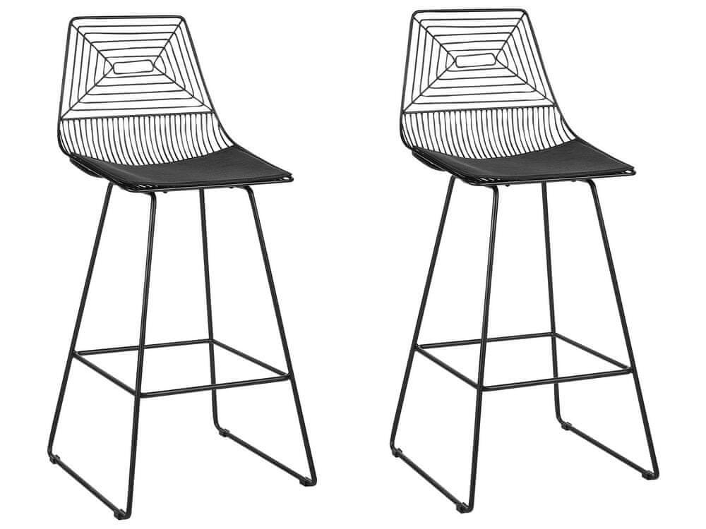 Beliani Sada 2 kovových barových stoličiek čierna BISBEE